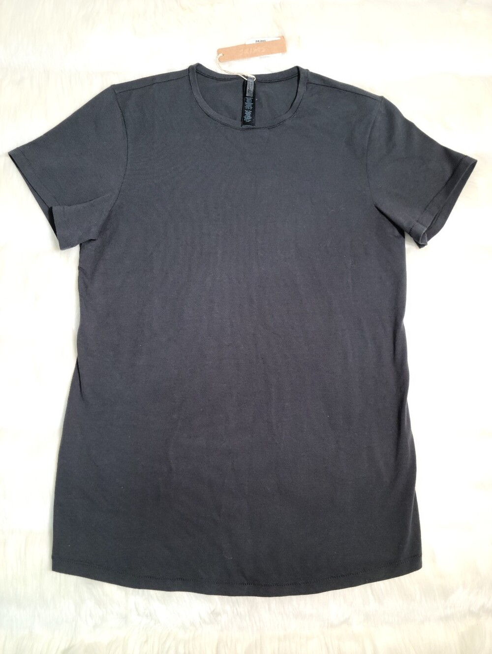 SKIMS Maternity Cotton Jersey Short Sleeve T-Shirt Black Soot Women XL NEW